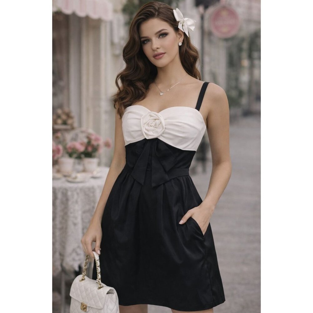 Y2K Coquette Teeze Me Bow Party Dress | Blair Waldorf style| 7/8 | GUC